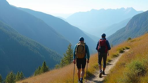 Group of hikers on a mountain trail