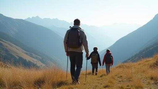 Rossi family trekking in the Dolomites