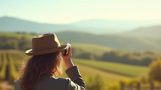 Elena birdwatching in Tuscany